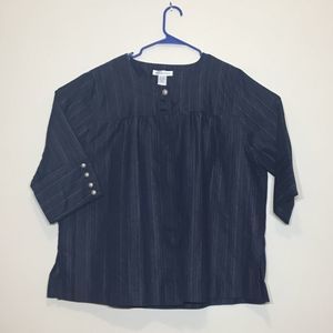 Maggie & Max denim like shirt blouse 3/4 sleeve